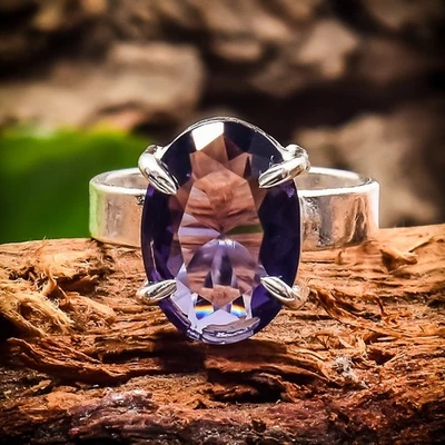 Purple Amethyst Gemstone 925 Sterling Silver Gemstone Jewelry Ring All Size" - Image 1 of 4