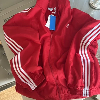 阿迪达斯超大田径夹克 Balenciaga 风格,超大尺寸 S — 第 1/4 张图片