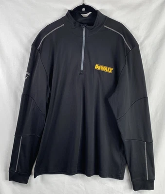 Pullover negro manga larga Callaway Weather Series 1/4 cremallera para hombre XL logotipo DeWalt Foto 1 de 4
