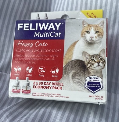 Feliway Multicat Diffuser refill, 48ml - 2 Pack Exp 07/2026 - Image 1 of 2