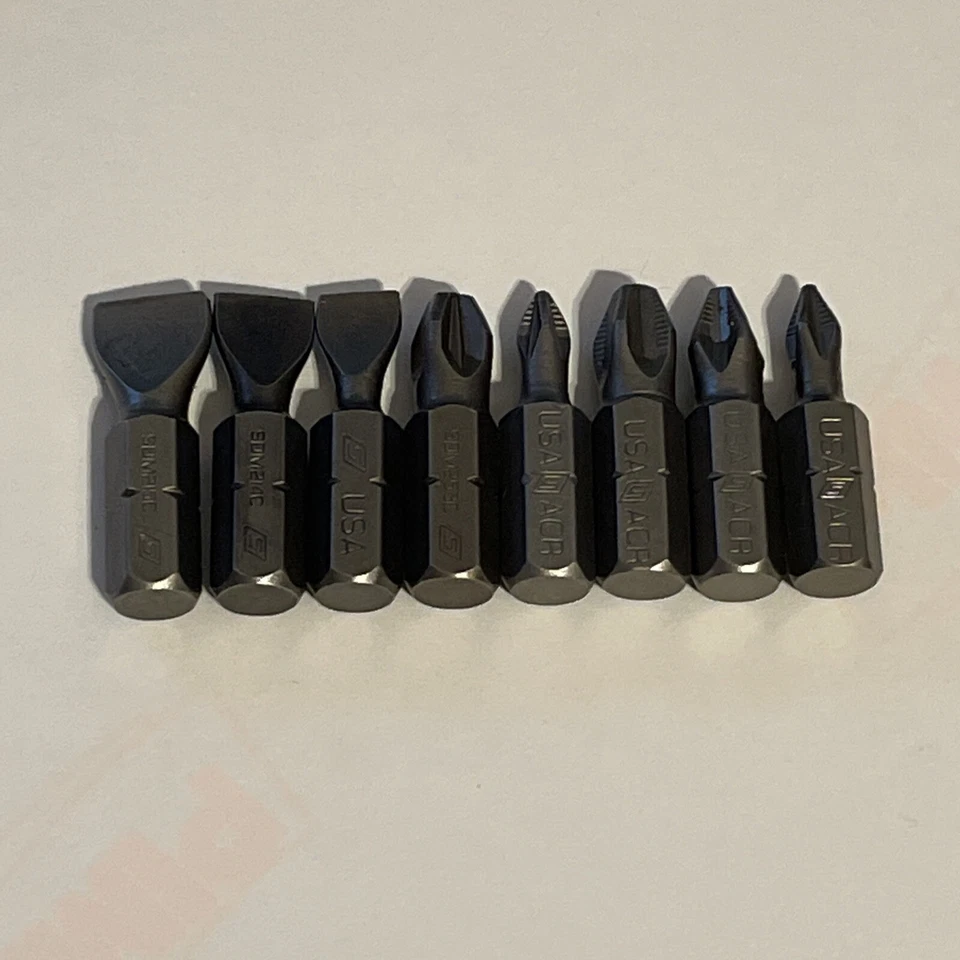 Snap On Screwdriver Bits Phillips, Flat, Pozi 8 Piece Set NEW - Image 1 of 1