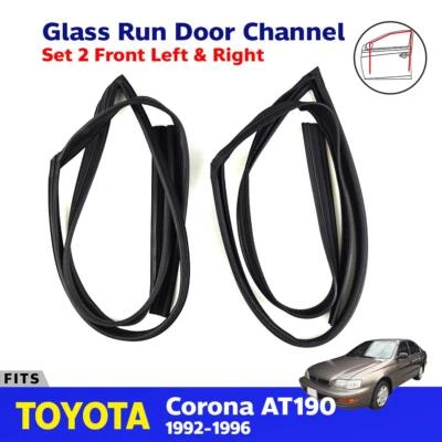 Glass Run Door Channel Front L+R Fits Toyota Corona AT190 4D Sedan 1992-96 D08 - image 1 of 4