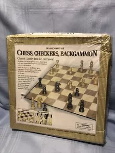 Cardinal Chess Checker & Backgammon Classic Game Set Staunton Style Chess Pieces - Picture 1 of 1
