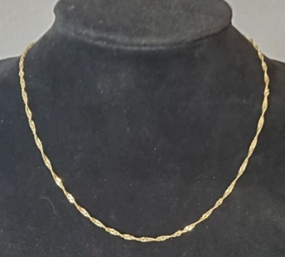 Adinas Jewels 14k Gold Plated Sterling Silver Singapore Necklace 16" - Image 1 of 2