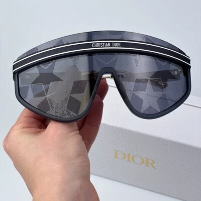 Dior Women Sunglasses Navy Blue Silver Mirrored Mask DIORCLUB M2U 31B7 BRAND NEW - Image 1 of 4