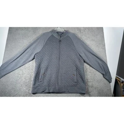 Tasso Elba Men's Quilted Bomber Jacket with Gold Buttons Casual Zip-Up Gray XL - Image 1 of 4