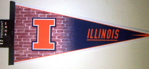 Illinois Fighting Illini Ncaa Full Size 12 x 30" New Pennant Cover