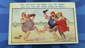 Comic Postcard 1922 Concertina Performer Singing Dancing Bathing Beauty BBW - Picture 1 of 2