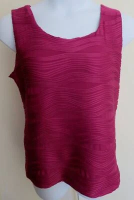 jtb Fuchsia Pink SLEEVELESS Mummy Stretch Texture TOP Shirt Ladies XL - Image 1 of 4