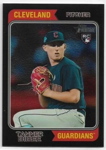 2023 Topps Heritage Tanner Bibee #686 Rookie Black Refractor #'d /74 *READ* - Picture 1 of 2