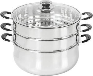 CONCORD 30 CM Stainless Steel 3 Tier Steamer Pot - Picture 1 of 10