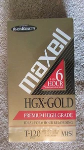 Cinta VHS en blanco Maxell HGX-Gold T-120 premium de alto grado - 6 horas (B 27) - Imagen 1 de 1