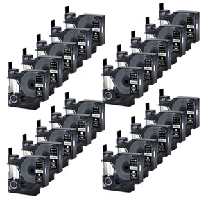 20xCompatible for DYMO D1 45021 LabelManager 150 200 Label Tape White/Black 12mm - Picture 1 of 11