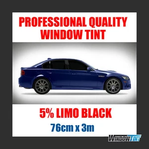 5 % Limousine schwarz Pro Auto Fensterfarbe Filmrolle 76Cmx3M - Bild 1 von 1