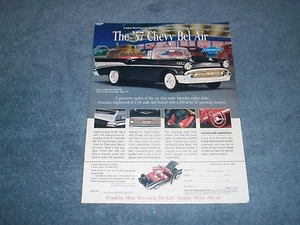 1957 Chevy Bel Air Convertible Vintage Franklin Mint Die-Cast Ad - Picture 1 of 1