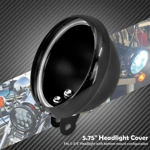5-3/4" Headlight Bottom Mounting Housing Black Shell Fit For Harley FXS FXD XL - Picture 1 of 16