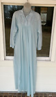 Vtg Texsheen Russell-Newman 36 M Blue Nylon Sheer Lace Peignoir Long Nightgown