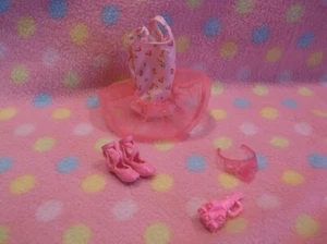 Barbie Doll Princess Ballerina Outfit Shoes Tiaria Crown & Flowers #5 Mattel New - Picture 1 of 2