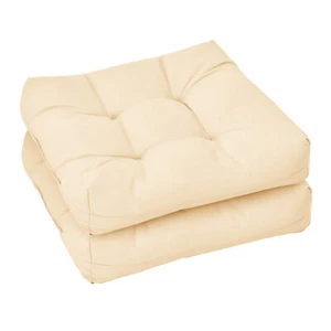 Costway 2PCS 21" x 21" Patio Chair Seat Cushion Pads Indoor/Outdoor Beige - Picture 1 of 12