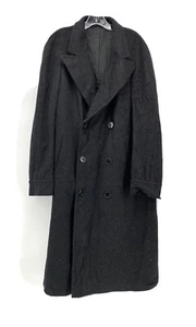 Vtg Bespoke (?) Chesterfield for Levin's Dark Charcoal Wool Overcoat Coat Union - Picture 1 of 12