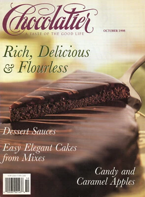 CHOCOLATIER Magazine October 1998 Flourless Chocolate Cake Candy Caramel Apples - Image 1 of 4