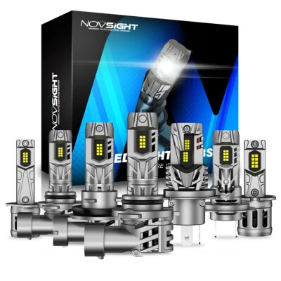 NOVSIGHT 90W 20000LM H11 H3 9005 9006 H1 H4 H7 LED headlight bulbs Kit 6500K - Image 1 of 4