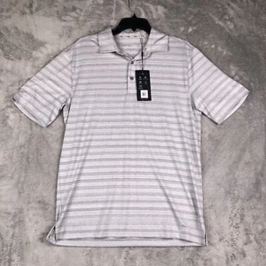 Walter Hagen Men's Perfect 11 Fine Line Stripe Polo Gray White Small MGA11419 - Picture 1 of 7