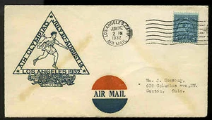 719 5c OLYMPICS FDC LOS ANGELES, CA PLANTY #P22 STOUTZENBERG CACHET--VERY SCARCE - Picture 1 of 1