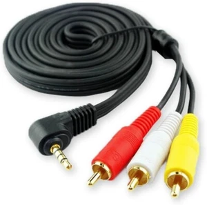 Cavo Videocamera 4C 3.5mm 4Sec Video Audio Stereo Spina a 3 RCA Placcato Oro, 6FT - Foto 1 di 1