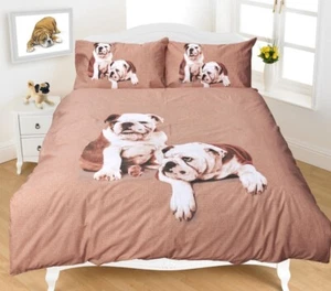 Bull Dog Printed 3D Duvet Cover Bedding Set with Pillowcase Luxury Quilt Covers - Picture 1 of 2