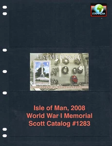 1/3 off $5.50 Scott Value - 2008 ISLE OF MAN GB UK World War I s/s CV MNH NH UMM - Picture 1 of 4