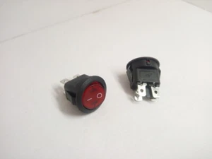 Lote de 2x KCD1 paquete redondo 23 mm 4 pines 6A 250V 10A 125V CA rojo interruptor de botón balancín 2 - Imagen 1 de 12