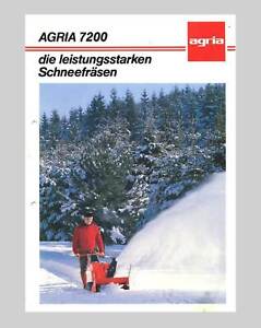 Agria 7200 Schneefräsen Original 1988