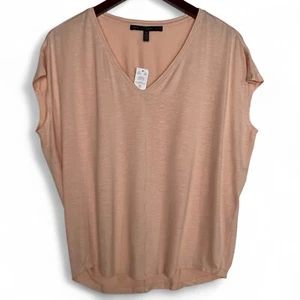 WHBM White House Black Market Jetsetter Short Sleeve Tee Blush Rose Gold XS NWT - Picture 1 of 10