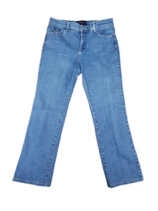 NYDJ Straight Leg Shaping Jeans, Back Embellished Flap Pockets, Sz 12 - Picture 1 of 14