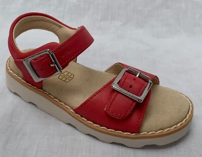 Sandali a molla ad aria Clarks da bambina con corona e fiori in pelle rosa aderenti