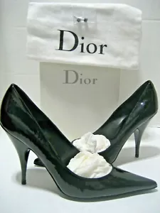 NUOVE scarpe décolleté Dior donna US 9 EU 39,5 nere verniciate in pelle punta punta a punta tacco alto - Foto 1 di 12