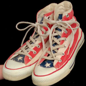 Vintage USA-MADE Converse All Star Chuck Taylor AMERICAN FLAG sz 8 (men 6) shoes