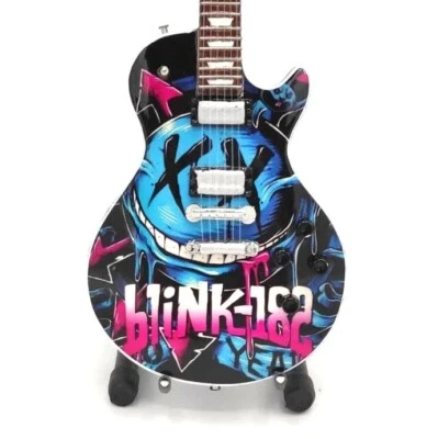 Miniature Guitar For BLINK 182 GIFT Memorabilia FREE STAND Display