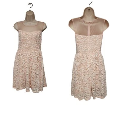 Vestido sem mangas Ya Los Angeles de renda fit & flare cinza coral e azul-petróleo médio - Imagem 1 de 4