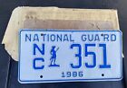 NOS 1986 North Carolina National Guard License Plate Tag #351