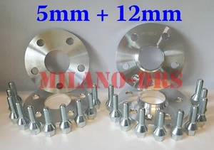 4 DISTANZIALI RUOTA 5+12mm AUDI A6 - S6 - RS6 (C7-C8) 2011 + BULLONI BLACK - Imagen 1 de 1