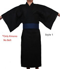 Japanese Traditional Samurai Kimono Men's Yukata Bathrobe Robe Cotton 2022