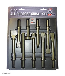 AIR HAMMER CHISELS – chisel set – automotive tools – 0.401” shank – pneumatic - Picture 1 of 2