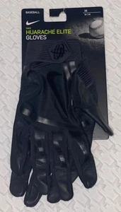 NIKE Huarache Elite Black Baseball Batting Gloves NEW Mens Sz M - Picture 1 of 6