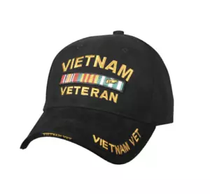 VIETNAM Veterano Gorra Negra Ajustable De Lujo Bajo Perfil Militar Rothco 9321 - Imagen 1 de 31