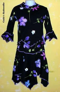 NUEVO CON ETIQUETAS INDYGO ARTWEAR Jardín de Medianoche Flor Negro Descarado Falda Sasha Set 2 piezas 4T - Imagen 1 de 1