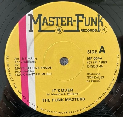 Funk Masters - It's Over 12” Vinyl Single Play Graded EX Free P&P - Image 1 of 2