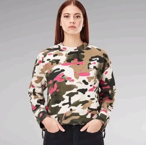 Suéter Sudadera G Star Raw Calce Suelto Camuflado Grunge Gran Tamaño Slouch Rosa Verde - Imagen 1 de 17