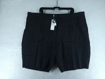 Pantalones Cortos Para Mujer Eileen Fisher de Lino Orgánico - Negros Nuevos con Etiquetas $128 Talla 2X Foto 1 de 4